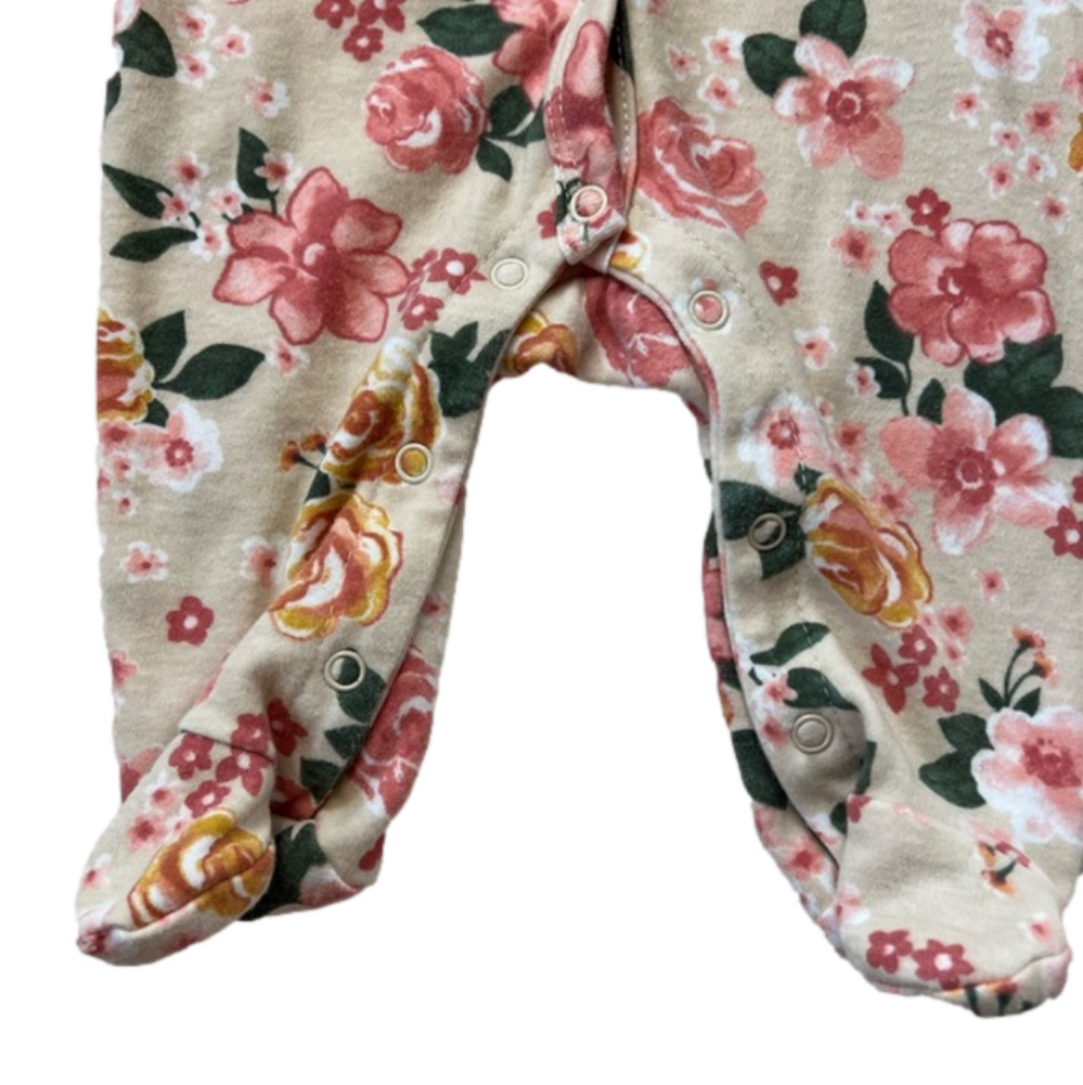 Nicole Miller New York Pink Floral Baby Girl Onesie Footie - Picture 4 of 5